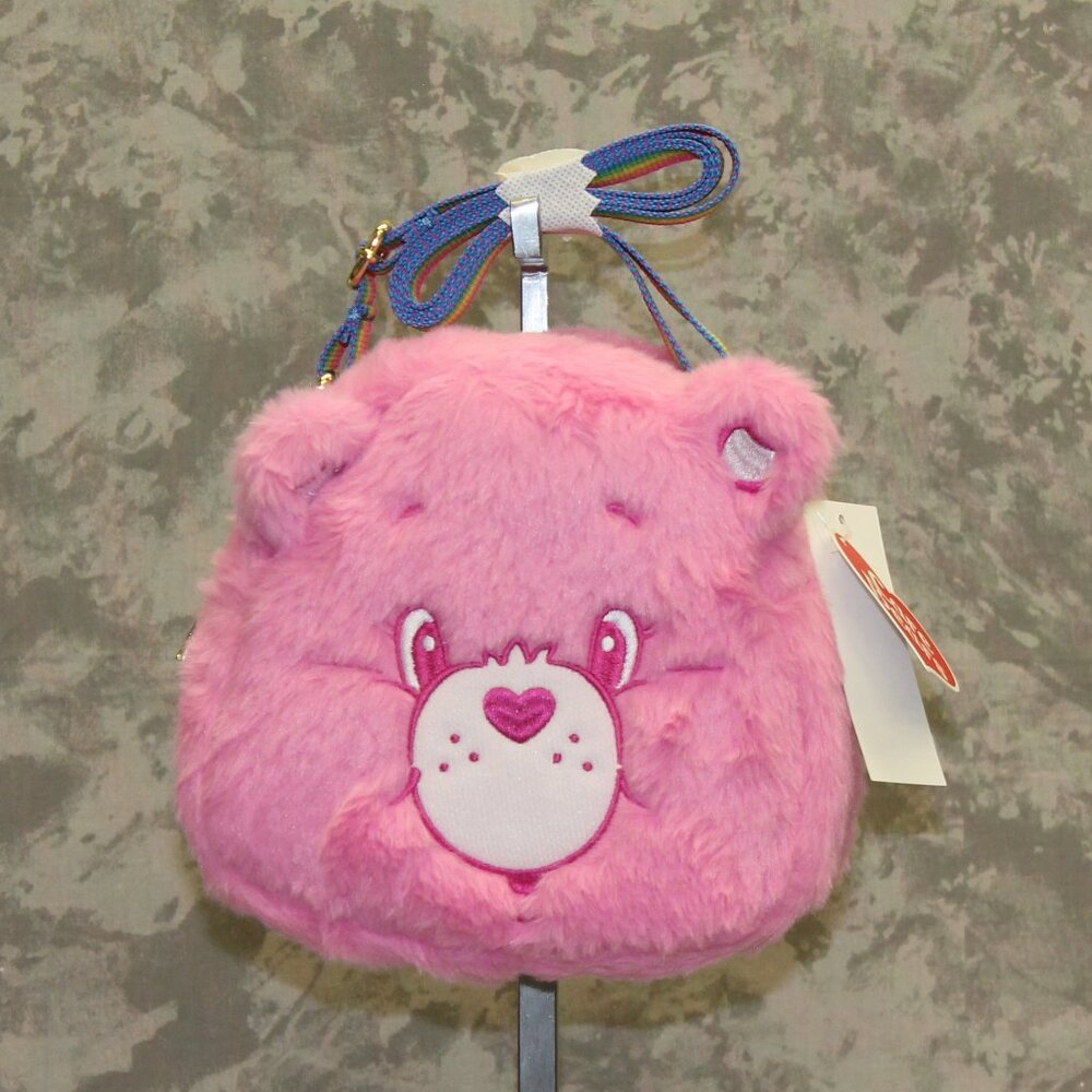 New Care Bears Crossbody Bag Purse - Pink Faux Fur - from Mad Engine